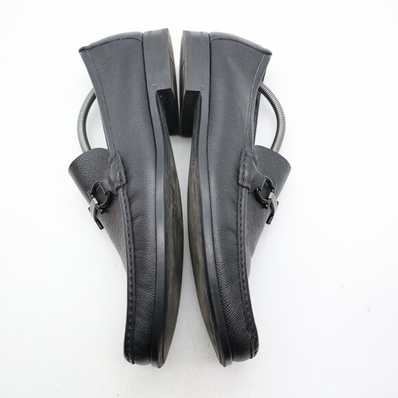 Salvatore Ferragamo Horse Bit Loafer Black Pebbled Leather Men's 12 D Slip On - Picture 8 of 10